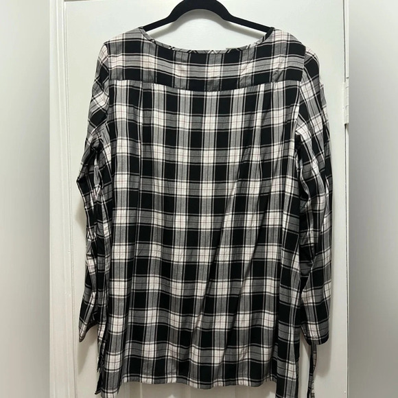 Ann Taylor Loft Women’s Plaid Long Sleeve Blouse Large New NWT - Picture 3 of 4